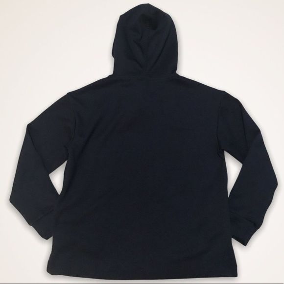 F21 Oversized Boxy Fit Navy Blue Hooded Sweatshirt - Picture 4 of 6